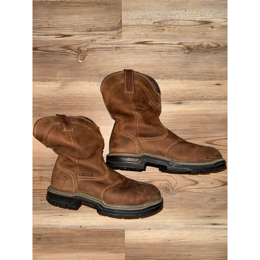 Wolverine Mens Floorhand Waterproof Wellington Work Boots Brown Leather  8.5M